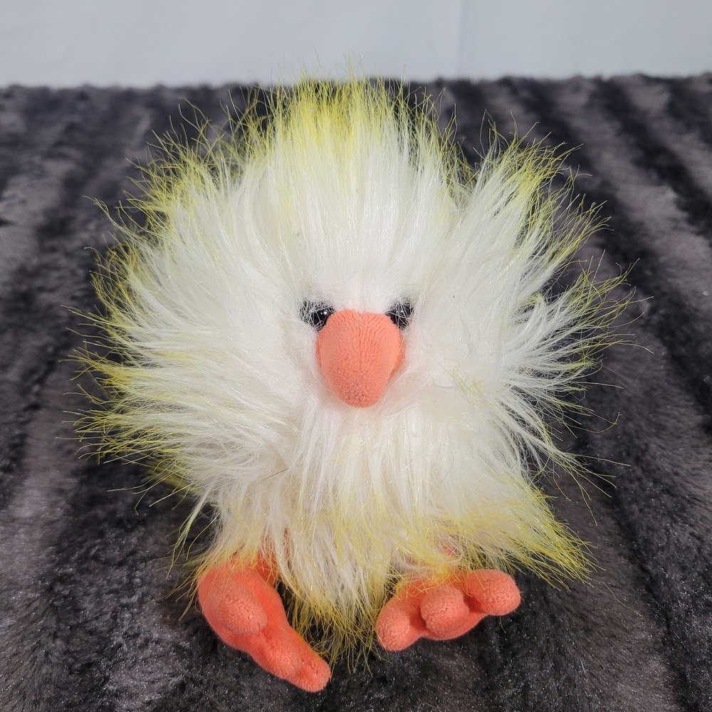 Jellycat London Pompom Chick Plush White Yellow Fuzzy Bird JCINC4071